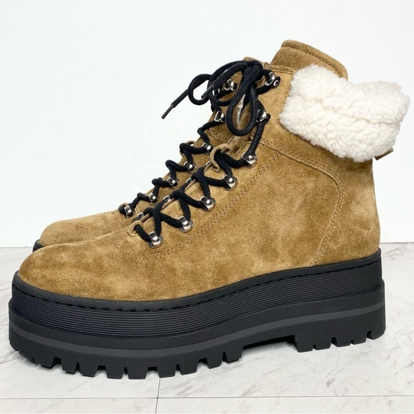 New! Marc Fisher Pierson Platform Lug Sole Lace Up Bootie 8 1/2 M - Picture 1 of 14